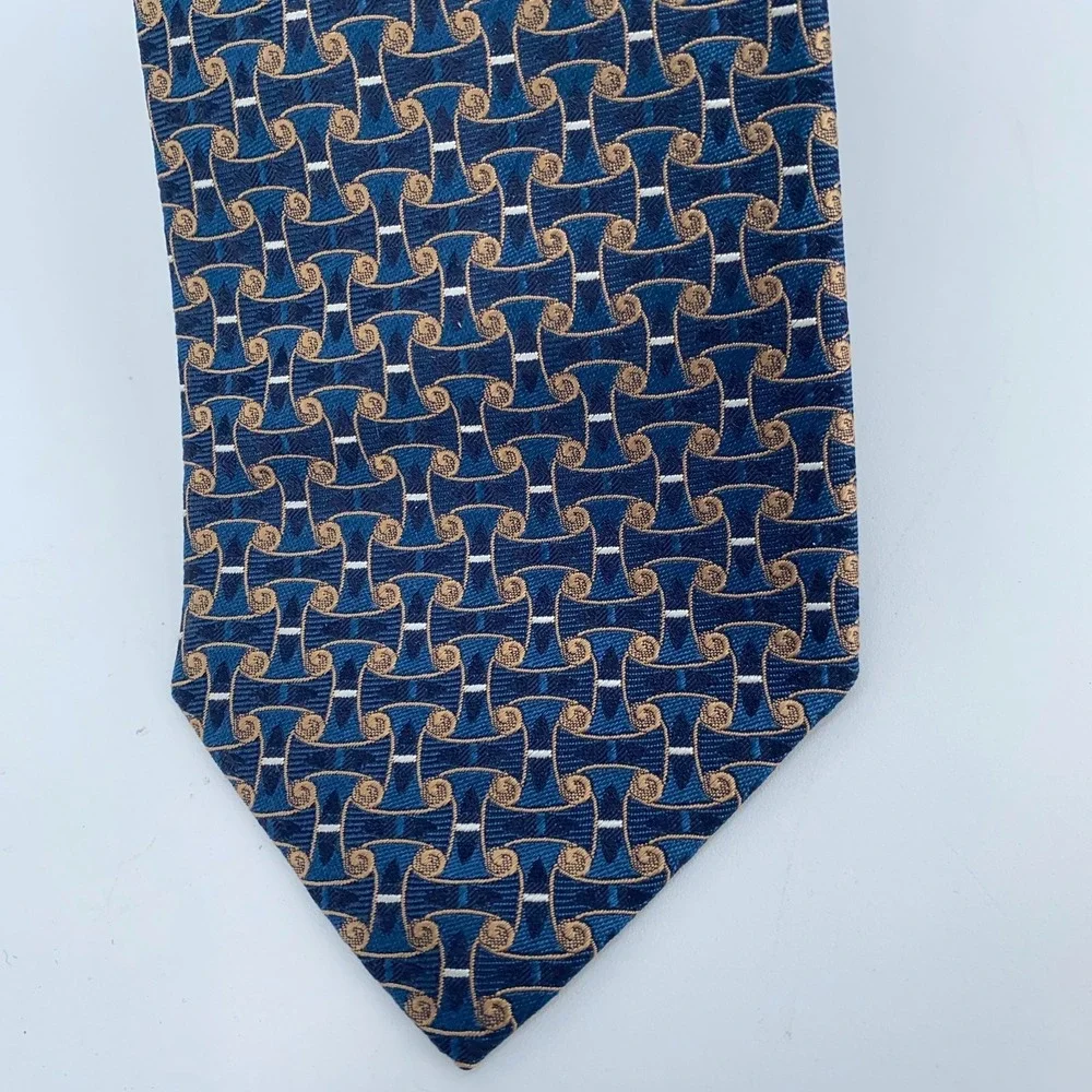 Eton Tie Men One Size Multi Patterned Silk Luxury Classic Necktie Italy Made NWT